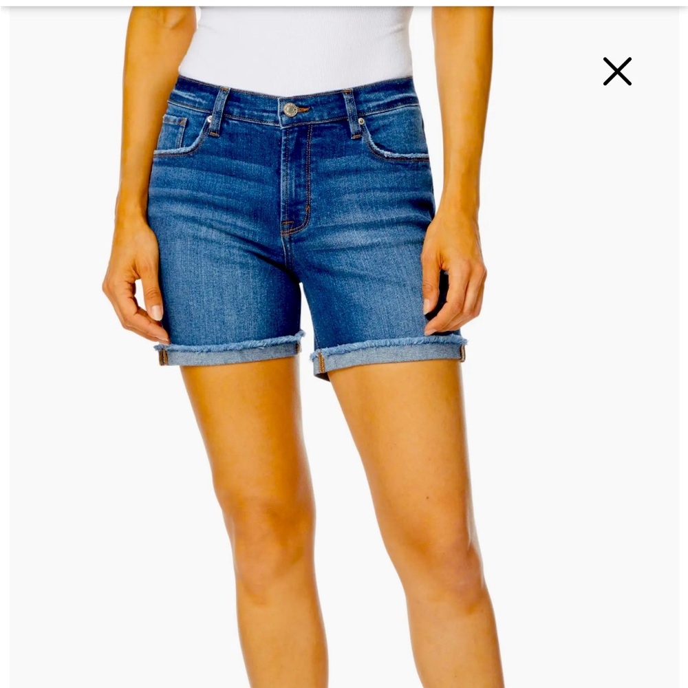 Kensie Jeans Classic Dark Wash Cuffed Hem Shorts Size 10/30!